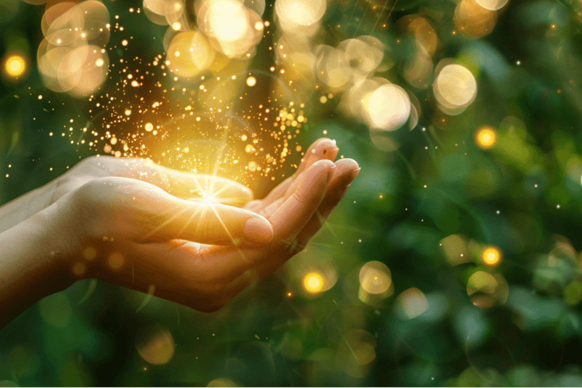 Unlock Your Creative Calling and Become a Powerful Healer open hand with light in it