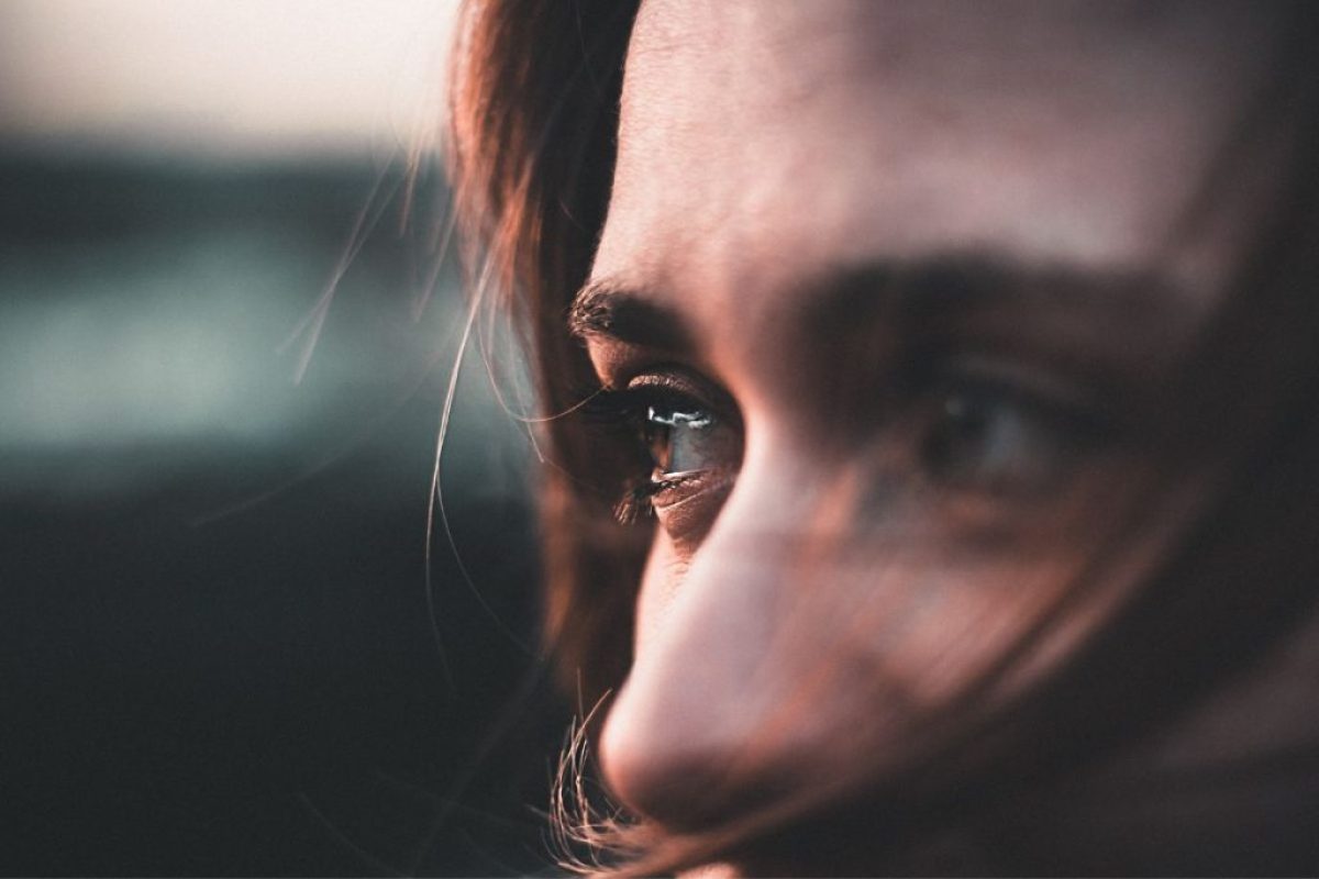 What Do You See? Woman looking with open eyes
